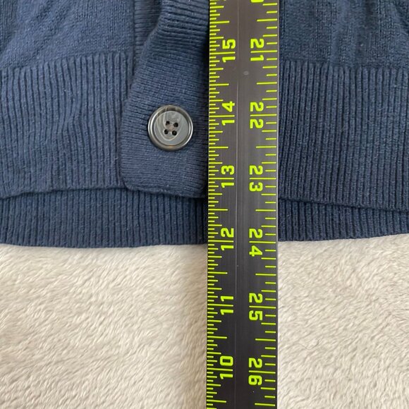 Banana Republic Luxe Cardigan Sweater Mens Small Navy Striped Button Up Casual - Picture 3 of 10